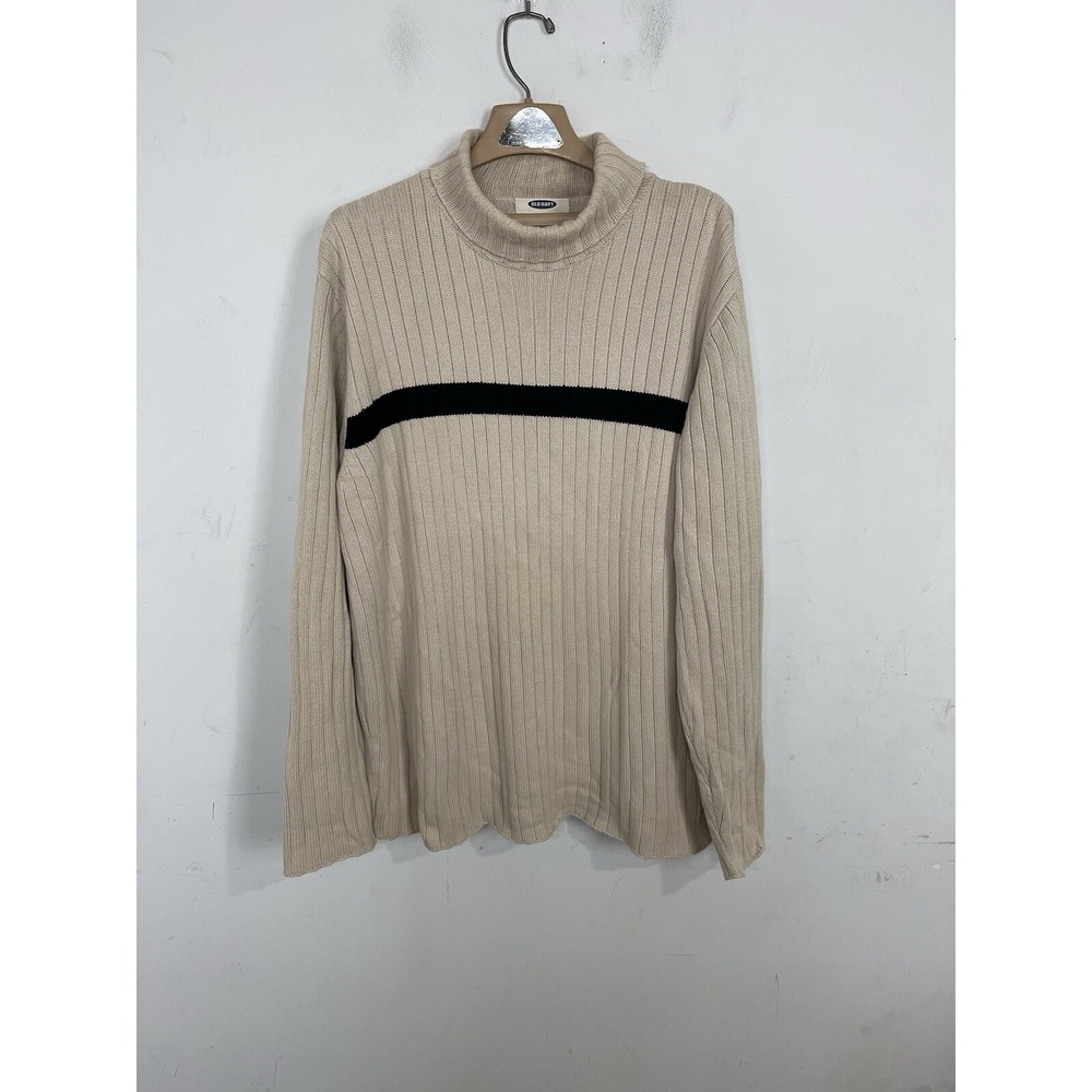 Old Navy Mens Sweater‎ XL Grunge Y2K Striped Turtleneck Ribbed Skater Vintage